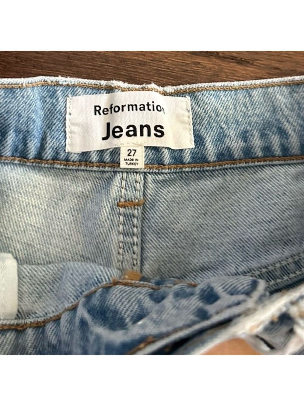 Reformation Cynthia High Rise Straight Leg distressed jeans -size 27-NWT - Picture 11 of 11